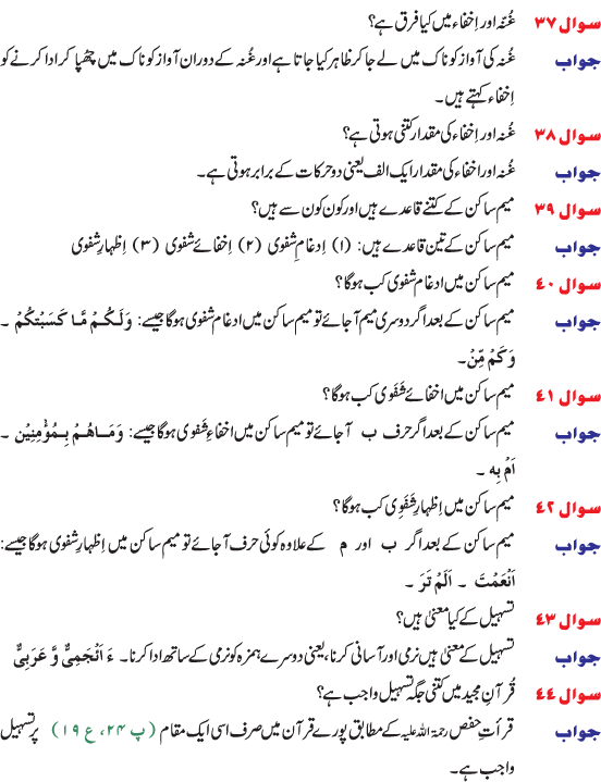 tajweed rules of the quran in urdu